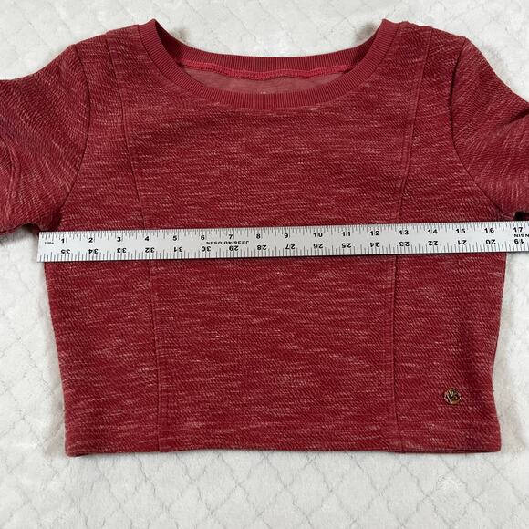 BUFFBUNNY Goal Digger LS Crop Pullover Top W/Thumbholes Sz XS In Salmon Color - Picture 5 of 6